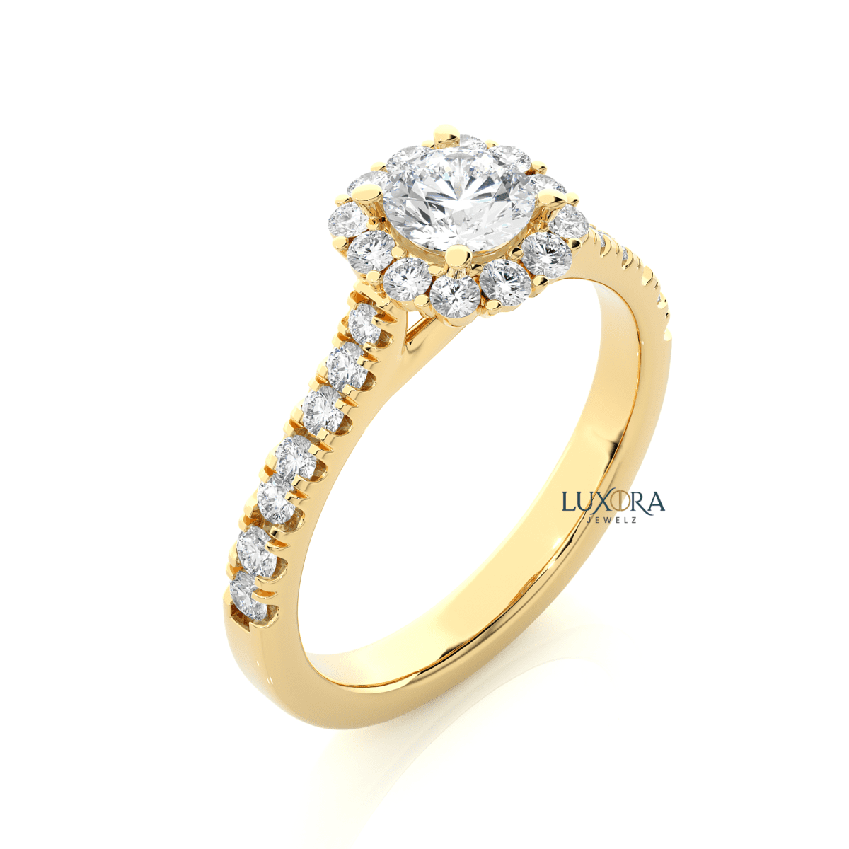 Dazzling Floral Halo Diamond Ring