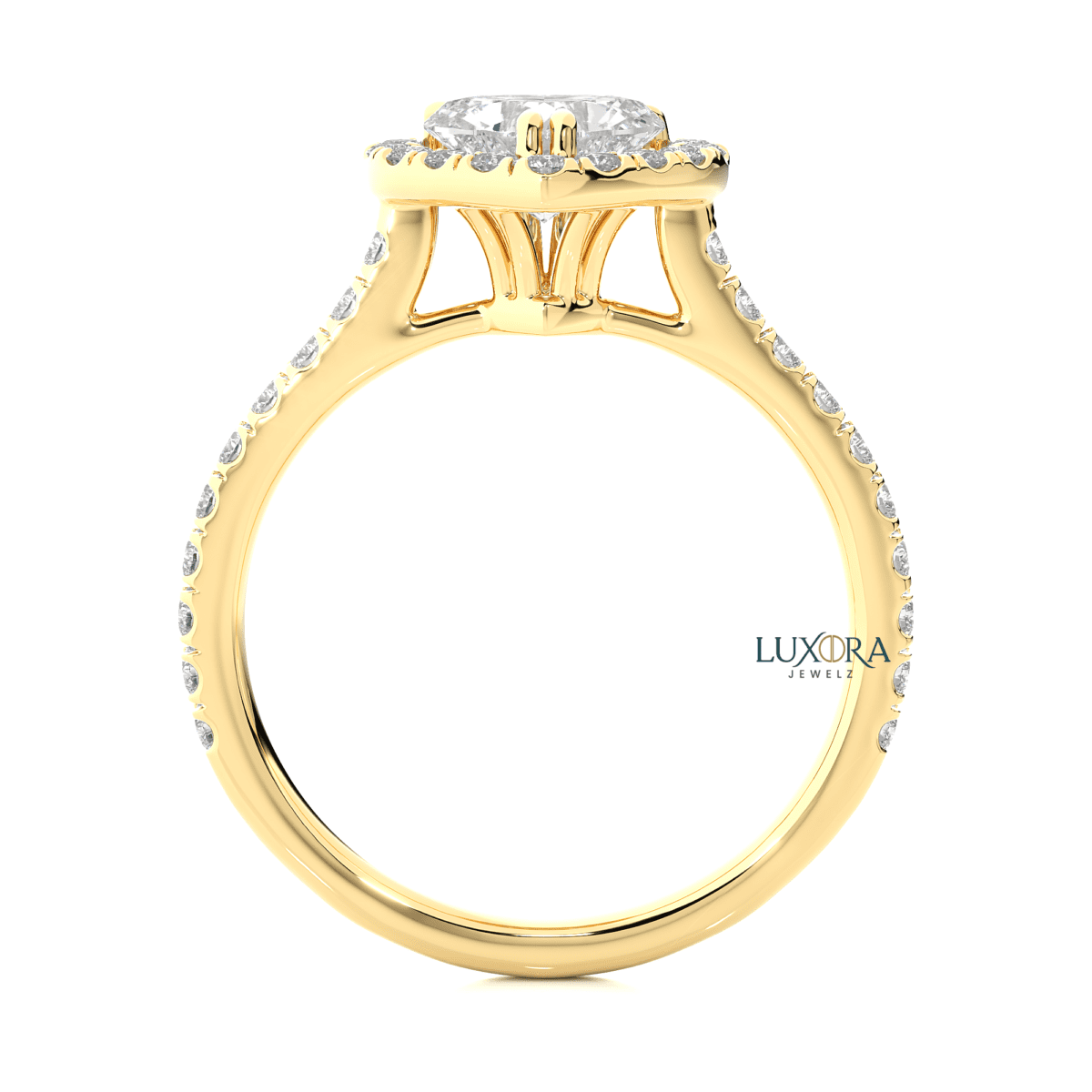Heartfelt Romance Heart-Shape Diamond Halo Ring