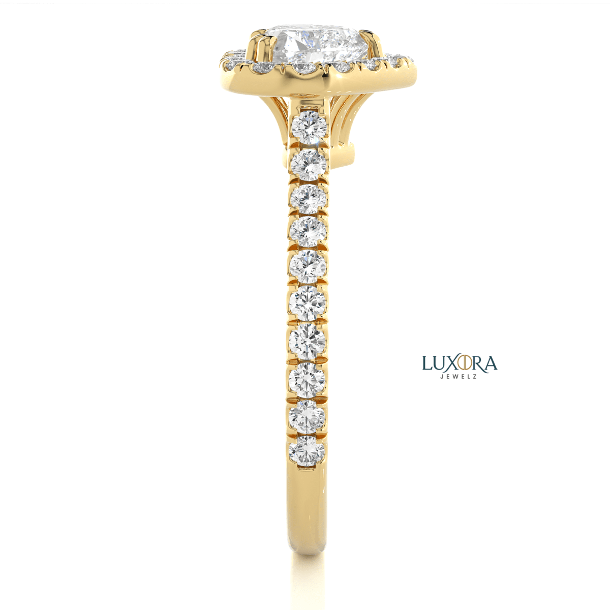 Heartfelt Romance Heart-Shape Diamond Halo Ring
