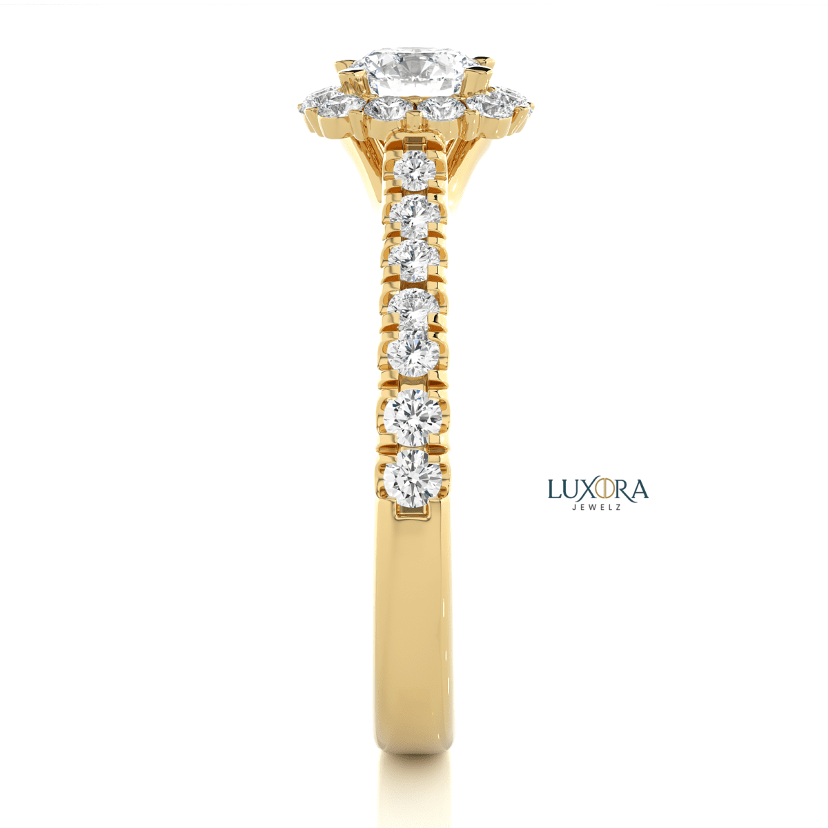 Dazzling Floral Halo Diamond Ring