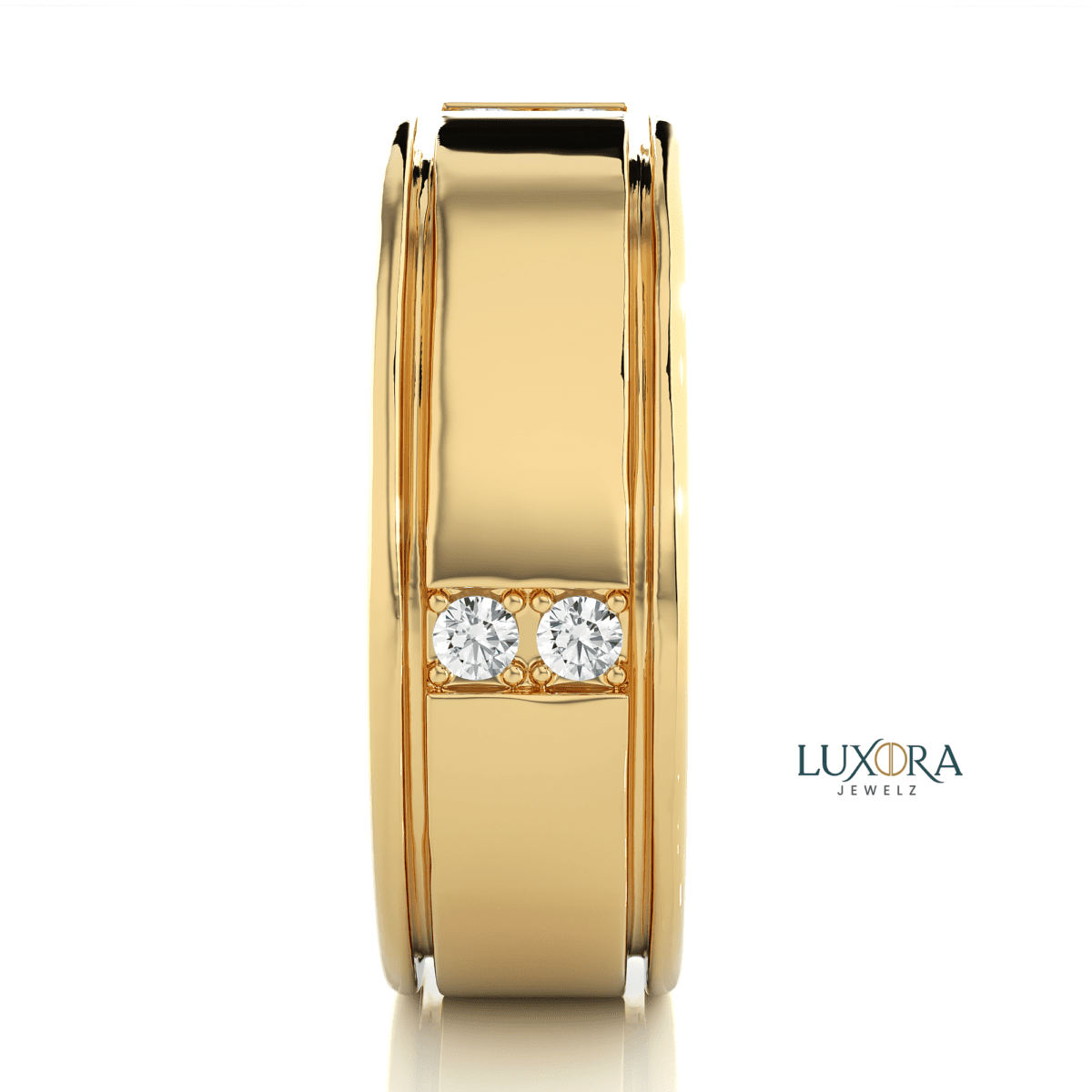 Sleek Diamond Band Ring in Sterling Silver | Luxora Jewelz