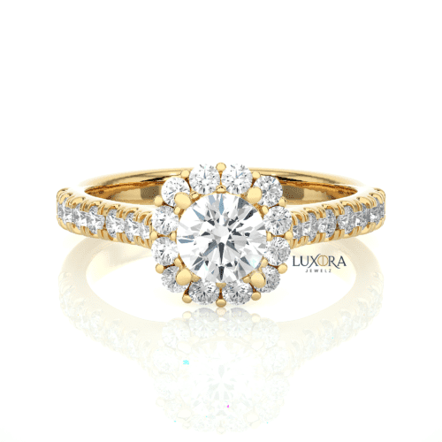 Dazzling Floral Halo Diamond Ring